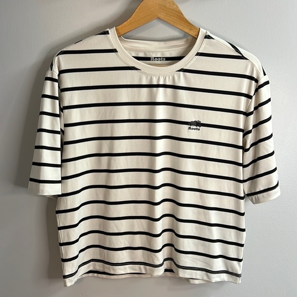 Roots Tops - ROOTS Boxy Fit T-shirt Oversized Striped Size Small